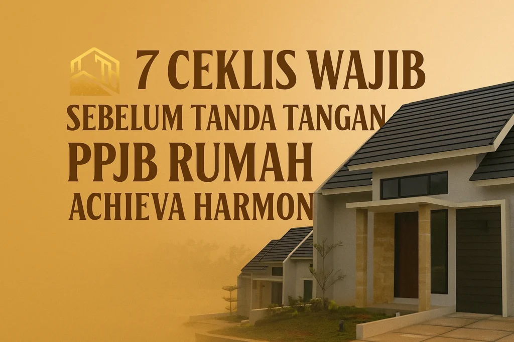 7 ceklis wajib sebelum tanda tangan ppjb rumah achieva harmoni