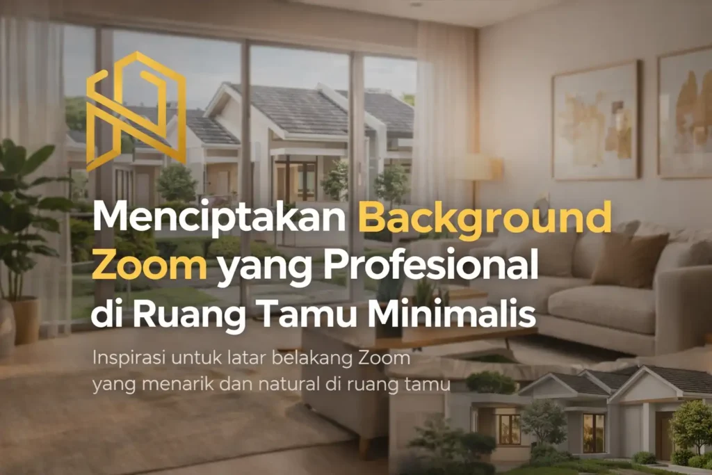 menciptakan background zoom yang profesional di ruang tamu minimalis